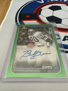 Billy Sims Topps Chrome NFL Auto Green /99 - Picture 1 of 5