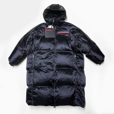 PRADA RE-NYLON TECHNICAL PUFFER JACKET SIZE SMALL S M BLACK DOWN MENS LONG PARKA - Image 1 of 4