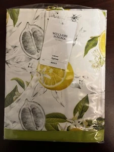 NEW Williams Sonoma Fresh Meyer Lemons Adult Apron 100% Cotton Green Tie NWT - Picture 1 of 6