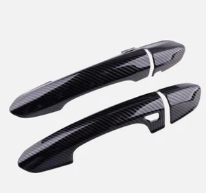 2pcs L&R Carbon Fiber Style Door Handle Cover Trim Fit for Ford Mustang 15-20 - Picture 1 of 5