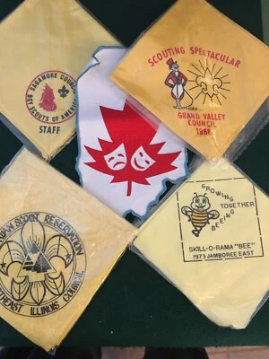 Lot Of 5- VTG Boy Scouts Of America Neckerchief, Bandana,Scarf,Grand Valley - Image 1 of 4