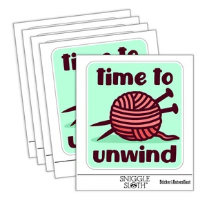 Time to Unwind Strick Laptop Trinkflasche Aufkleber 5er Pack - Bild 1 von 10