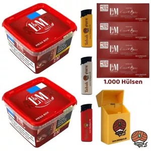 L&M Red/Rot Volumentabak Mega Box 2x 185g + 1000 L&M Extra Hülsen + mehr - Bild 1 von 6