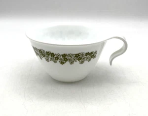 1970's Retro Corning Corelle Livingware Spring Blossom Green 8 oz Coffee/Tea Cup - Picture 1 of 7