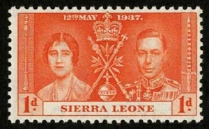 Sierra Leone 1937 Sc#170 - 1p Orange Coronation Issue SG 185 Mint MNH VF - Picture 1 of 2