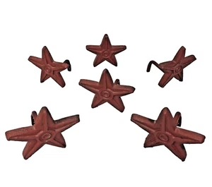 Red Maroon Metal Cast Star Curtain Hook Set of 6 Hooks Hangers Park Designs - Picture 1 of 24