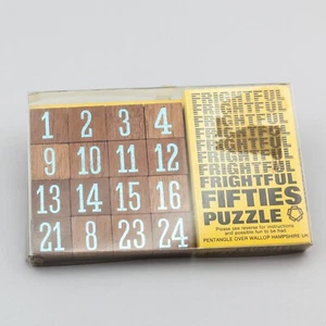 Frightful Fifties Puzzle 1975 Pentangle UK vintage wood brain teaser rompicapo - Foto 1 di 9