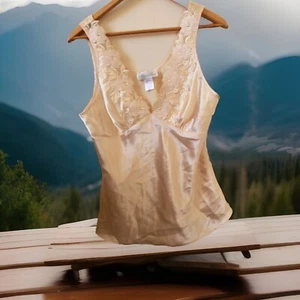 Wondermaid Camisole Lingerie Lace Size M Ivory Non Cling Undergarment Roses Vtg - Picture 1 of 6