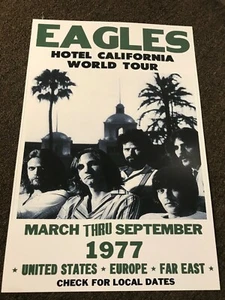 Póster de concierto de cartulina promocional The Eagles 1977 Hotel California 12" x 18"  - Imagen 1 de 1