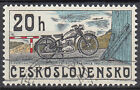 Tschechoslowakei gestempelt Motorrad historisch Fahrzeug Schranke Scheune / 163