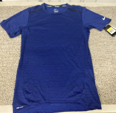 Camisa a Rayas Para Hombre Nike DF Cool Tailwind Talla PEQUEÑA Azul 724809-065 $55 Foto 1 de 4