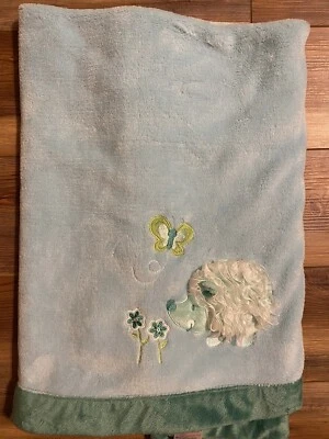 MANTA BEBÉ BEBÉ BEBÉ BEBÉ FLOR MARIPOSA ERIZO AZUL VERDE BEBÉ EN MUY BUEN ESTADO Foto 1 de 4