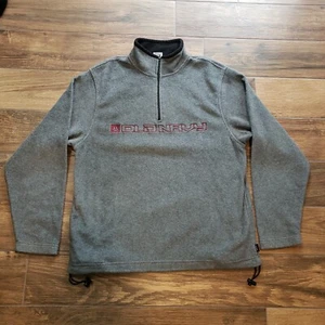 Vintage Old Navy Pullover Mens Large Grey Embroidered Spell Out Fleece Y2K - Picture 1 of 8