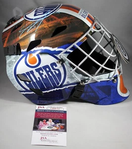 STUART SKINNER SIGNED FULL-SIZE EDMONTON OILERS GOALIE HELMET MASK AUTO JSA COA - Picture 1 of 4
