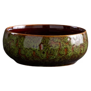 Hydroponic Container Decorative Flower Pot Unique Glazed Lotus Bowl Planter - Picture 1 of 12