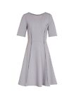 Reiss Dress Tianna A-Line Knee Length Fit Flare Trim Detail Grey size UK 8