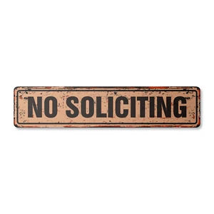 NO SOLICITING Vintage Street Sign SOLICITING solicitation keep stay - Picture 1 of 4
