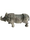 Vintage Heavy Rhinoceros Animal Plastic Figure Toy NF Brand Made In Hong Kong