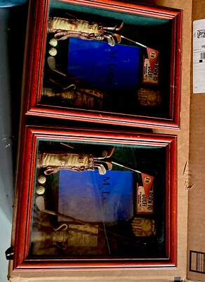 Close up of antique golf clubs and golf Black Framed Wall Golf Home 2 Pc Set - Image 1 of 4