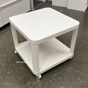 IKEA TINGBY Side table on casters, white, 19 5/8x19 5/8 " BRAND NEW- - Picture 1 of 5