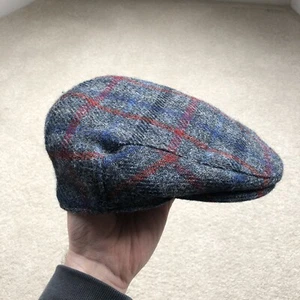 Gorra plana Harris Tweed vintage para hombre de lana pura tartán gris talla pequeña 57 - Imagen 1 de 9