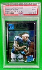 2016 PANINI DONRUSS DERRICK HENRY PRESS PROOF BLACK RATED ROOKIE /10 PSA 9