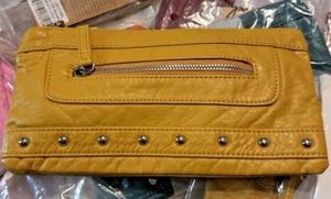 Ampere Creations Malie Wristlet/Crossbody Soft Vegan Leather Studded Mustard - Picture 1 of 7