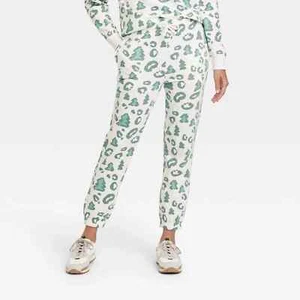 Pantalones de chándal Mighty Fine para mujer árbol de Navidad gráfico de leopardo nuevos con etiquetas XL - Imagen 1 de 6