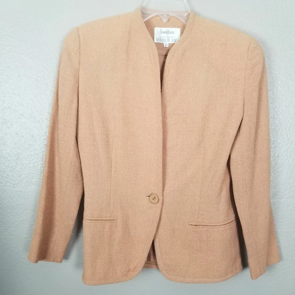 Chaqueta De Colección Neiman Marcus Randolph Duke Mezcla Lana Albaricoque 2 Carreras Foto 1 de 4
