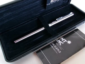 Montblanc Slim Line Fountain Pen Steel Matte Finished EF Nib Name Carved - Picture 1 of 13