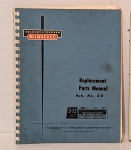 Kearney & Trecker Parts Manual 218 for Milwaukee S-12 Universal Milling Machine - Picture 1 of 8