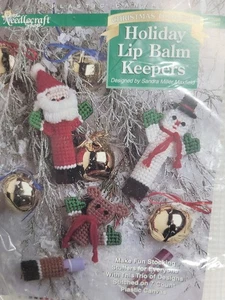 Needlecraft Shop "Holiday Lip Balm Keepers " 7-Count Plastic Canvas Kit - Sealed - Picture 1 of 1