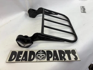 Harley black Roadking FLHR sissybar backrest luggage rack carrier - Picture 1 of 6