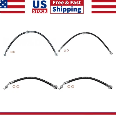 Línea de freno de manguera de freno delantera trasera izquierda y derecha 4 piezas para Nissan Altima 2007-2013 Foto 1 de 4