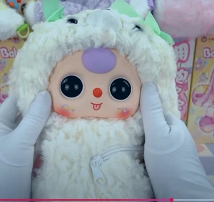 AUTH BABY THREE - HUGGING BACKPACK BUNNY PLUSH in WHITE NIB - Picture 1 of 8