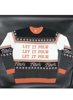 Suéter Tito's Vodka Let It Pour Holiday Feo Navidad Adulto Talla XLarge Foto 1 de 4