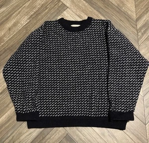 Vintage 80s LL Bean Birds Eye Fisherman Sweater Men XL Wool Rayon Blend Nice - Picture 1 of 9