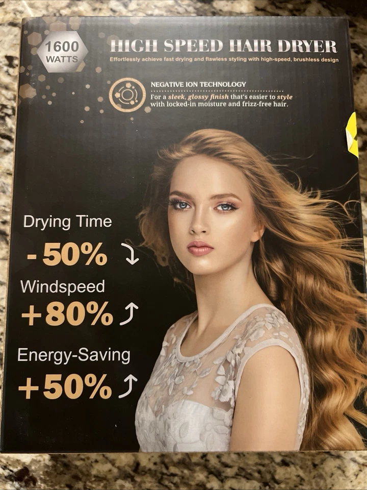 Soplador secador de pelo de alta velocidad Tideway con emisor de iones negativos para secado rápido Foto 1 de 1