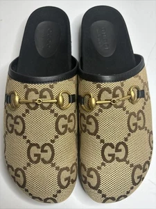 Gucci Monogram Maxi GG Herren Sandalen Pantoletten Camel US Größe 10,5 Neu 100 % Authentisch - Bild 1 von 10
