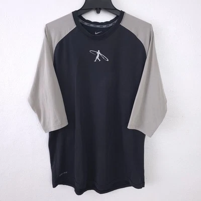 Camisa de béisbol Nike Dri Fit Swingman gris/negra manga 3/4 Ken Griffey para hombre larga Foto 1 de 4