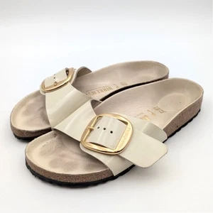 Birkenstock Madrid Big Buckle Leather Patent High Shine Sandals USW6/M4 EU37 - Picture 1 of 12