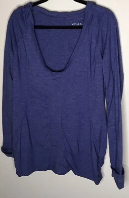 Sudadera con Capucha Zella Para Mujer Cuello Redondo Talla XL Azul Manga Larga Ropa Activa Pullover Usado en Excelente Condición Foto 1 de 4