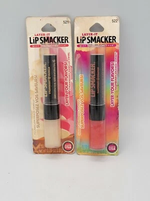Layer-it Lip Smacker Lip. #521 Strawberry Vanilla & #522 Raspberry. - Image 1 of 2