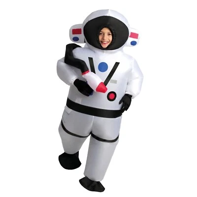 Kids Inflatable Astronaut Costume + Sound Chip Spaceman Halloween Space Man Suit - Image 1 of 4