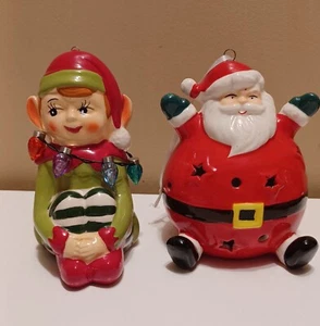 MR CHRISTMAS beleuchteter nostalgischer Keramikschmuck Weihnachtselfe - Bild 1 von 2