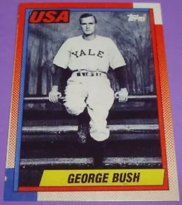 1990 Topps Baseball #USA1 Presidente George Bush Yale University RISTAMPA (CESTINO 3) - Foto 1 di 2