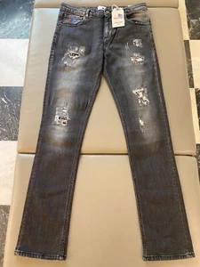 Americanino Boys BLACK Jeans w/Stretch Size 16 Youth 31" Inseam Distressed - Picture 1 of 22