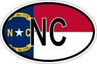 Sticker oval flag vinyl country code usa state north carolina
