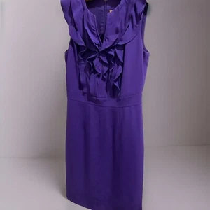 Vestido para mujer Tory Burch púrpura Racea con volantes seda talla 4 sin mangas en la espalda forrado con cremallera - Imagen 1 de 10