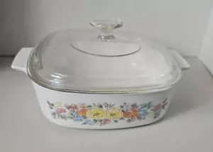 Vintage Corning Ware A-2-B Yellow Rose Orchard 2 Quart Casserole Dish w Lid Rare - Picture 1 of 4